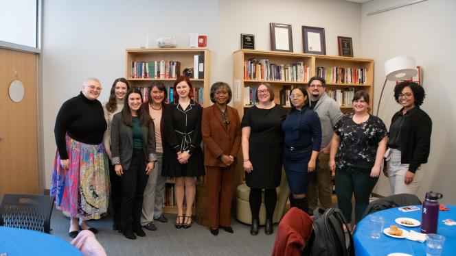 Anita Hill with Mather Center staff