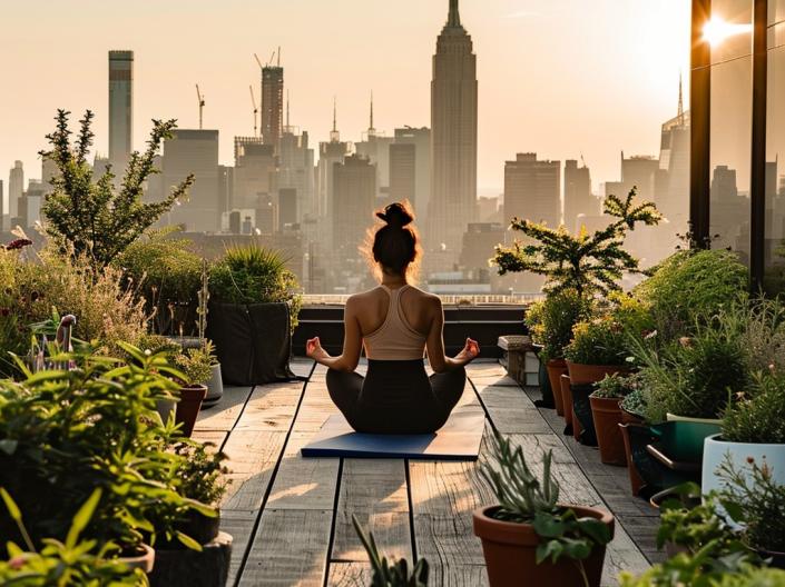 yoga in urban setting
